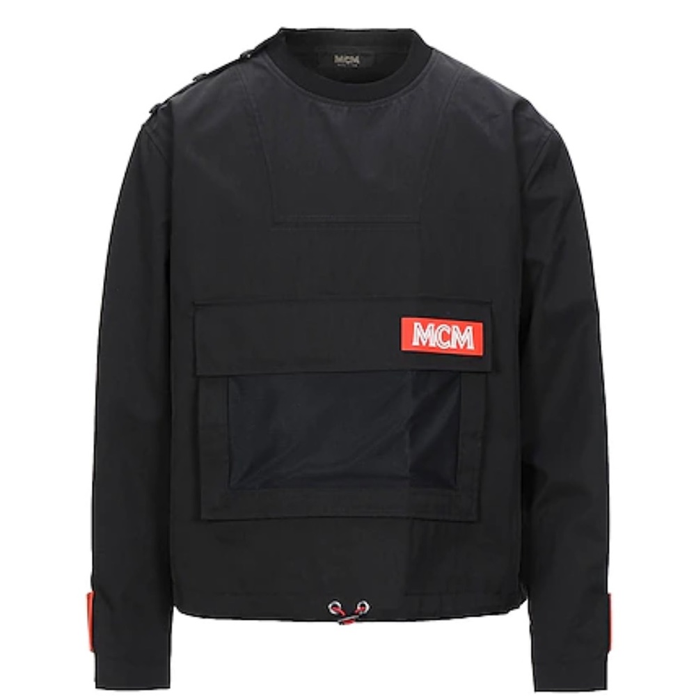 NWOT MCM men’s black nylon pullover drawstring jacket Size M
